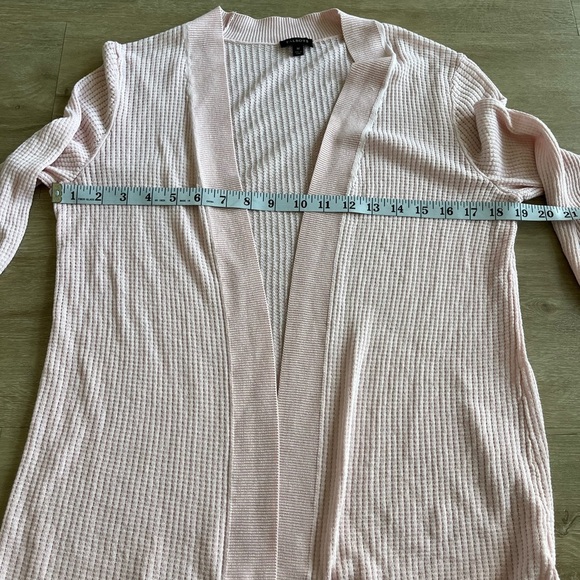 Talbots Open Front Pink Cardigan Sweater Classic Waffle Knit SZ M - Picture 5 of 7